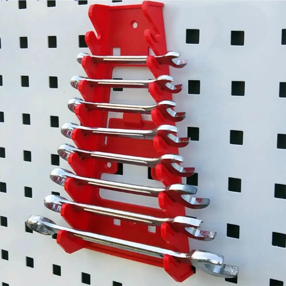 Red Wrench Organizer Black Wrench Holder Plastic Tray Sockets Storage Tools Rack Sorter Standard Spanner Holders
